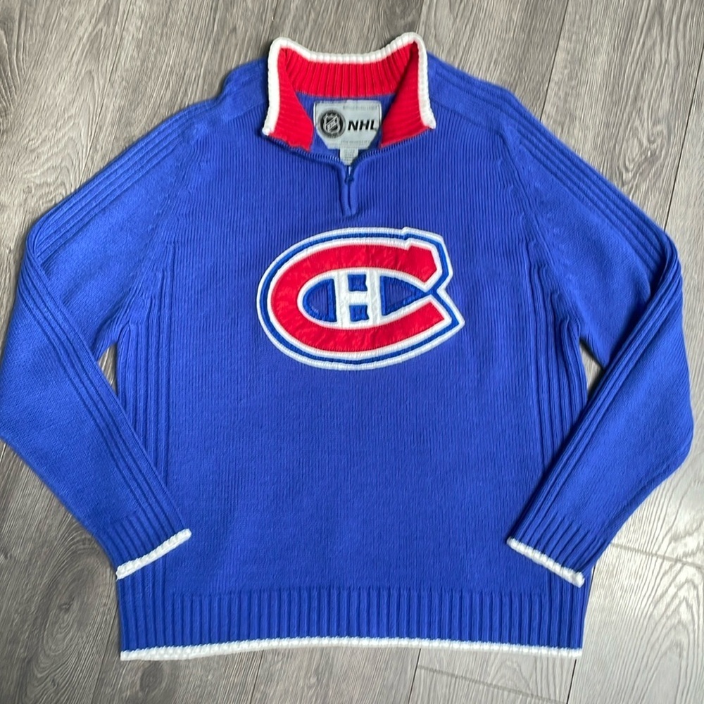 NHL official license product Montreal Canadian knit hockey jersey 3D LOGO
